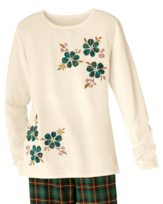 Plaid Appliquéd Sweater 