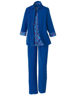 3-Piece Peachskin Pants Suit