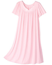 Embroidered Tricot Short Gown