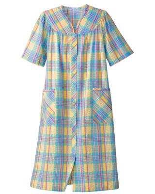 Plaid Seersucker Duster