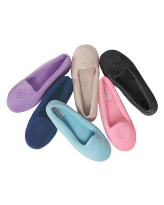 Dearfoams® Embroidered Velour Slippers 