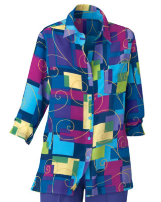 ¾ Sleeve Print Tunic