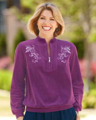 Velour Banded-Bottom Top