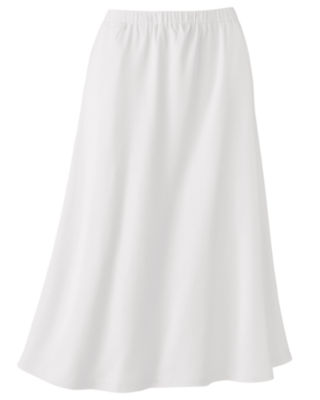 White Pull On Knit Skirt