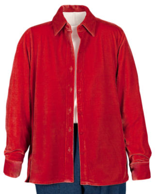 Stretch Velvet Big Shirt