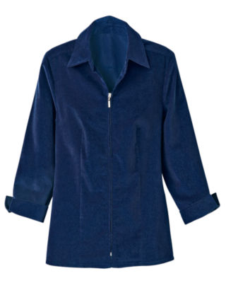 Corduroy Zip-Front Shirt 