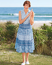 Calico Print Button-Front Dress