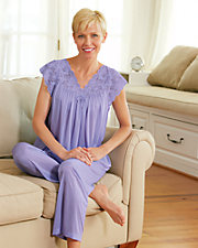 Silken Luxury Cap-Sleeve Pajamas