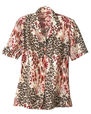 Rose Polyester Print Campshirt