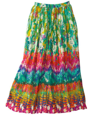 Batik Print Crinkle Skirt