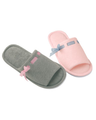Ribbon Trimmed Slippers 