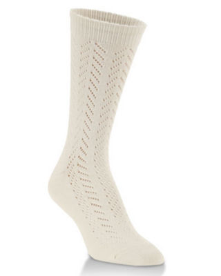 Pointelle Knit Crew Socks 