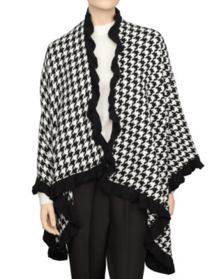 Ruffled Trim Knit Ruana 