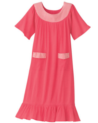 Stripe Inset Crinkle Dress