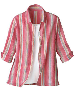 Red Bayside Stripe Shirt