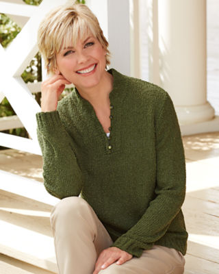 Bouclé Henley Sweater