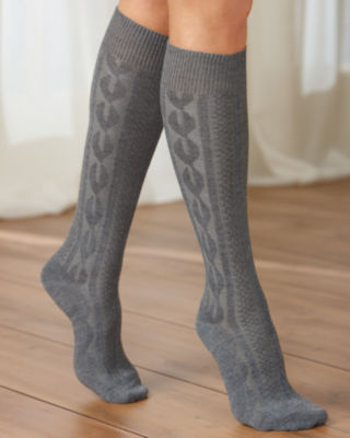 Cable Knit Knee Socks