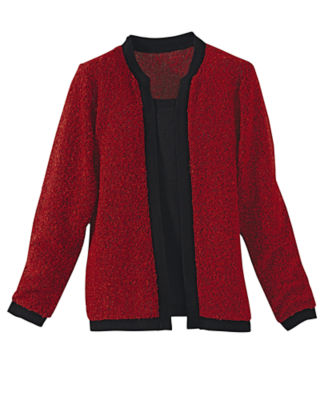 Heather Gray Bouclé Sweater Two-fer