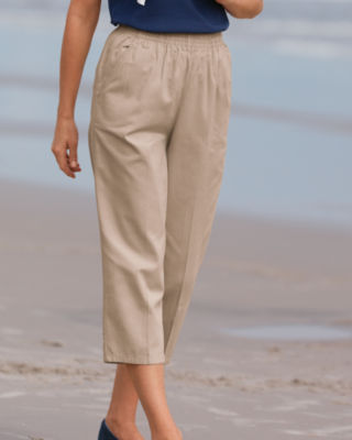 Cotton Twill Crop Pants