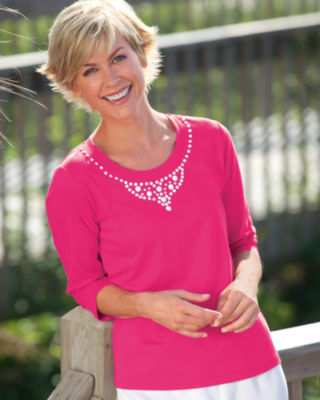 Embellished ¾ Sleeve Tee