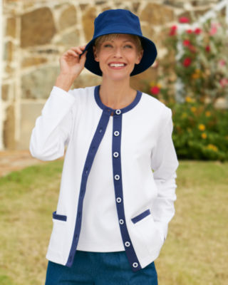 UltraSofts® Contrast Trim Cardigan