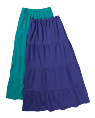 Jersey Knit Tiered Skirt