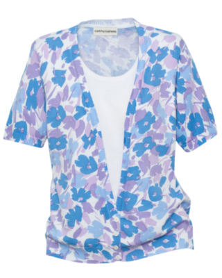 Two-Fer Floral Print Sweater 