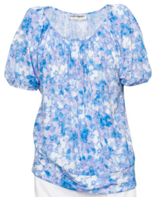 Floral Burnout Banded Bottom Top