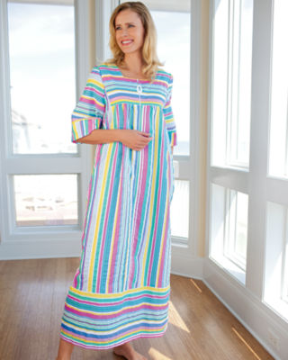 Stripe Plissé Robe