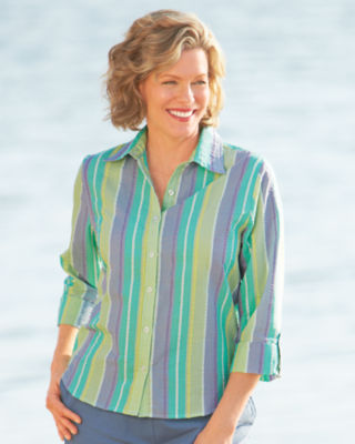 Roll Tab Striped Shirt
