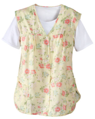Yellow Floral Printed Cobbler Apron