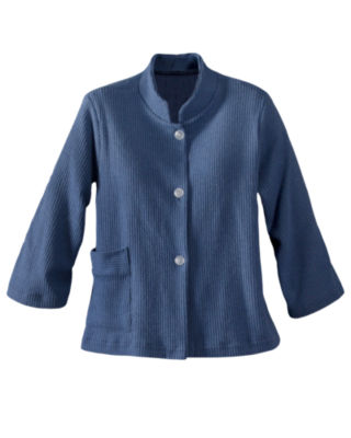 Blue Cozy Cotton Bed Jacket