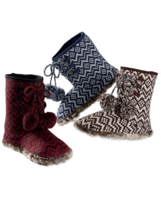 Fair Isle Chevron Knit Booties