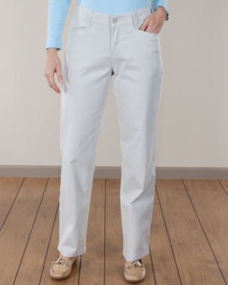 Relaxed Plain Front Twill Pants