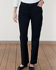 Black Comfort Fit Twill Pants