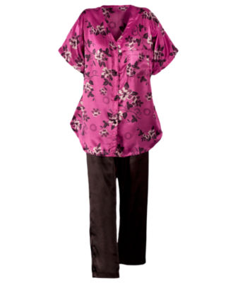 Satin Floral Pajama Set