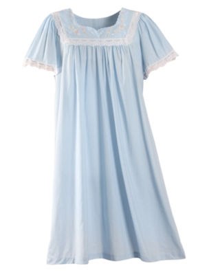 Blue Scalloped Nightgown