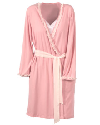 Ruffle Trim Robe
