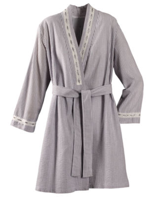 Seersucker Wrap Robe
