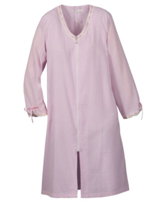 Seersucker Zip Front Robe
