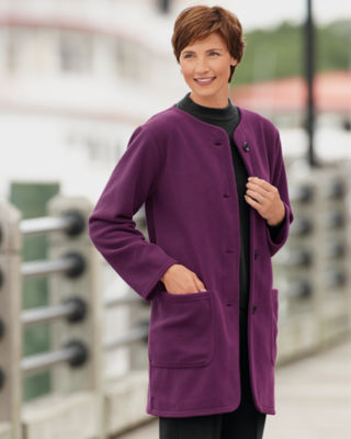Button Front Fleece Coat