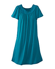 Red Embroidered Roses Nightgown