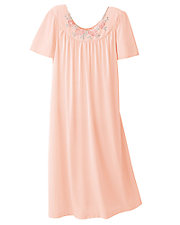 Red Embroidered Roses Nightgown