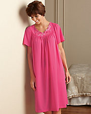 Embroidered Roses Nightgown