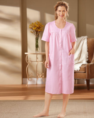Checked Short Snap Robe