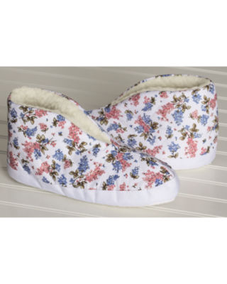 Floral Quilted Foot Warmer Slippers