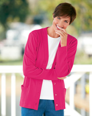 Button-Front Knit Cardigan