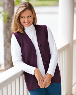 Camel Scramble Stitch Sweater Vest