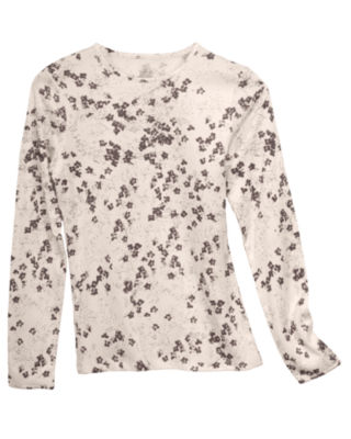 Pink Print Cuddl Duds® Long Sleeve Tailored Thermal Top