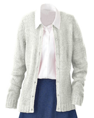 Cream Bouclé Cardigan Sweater
